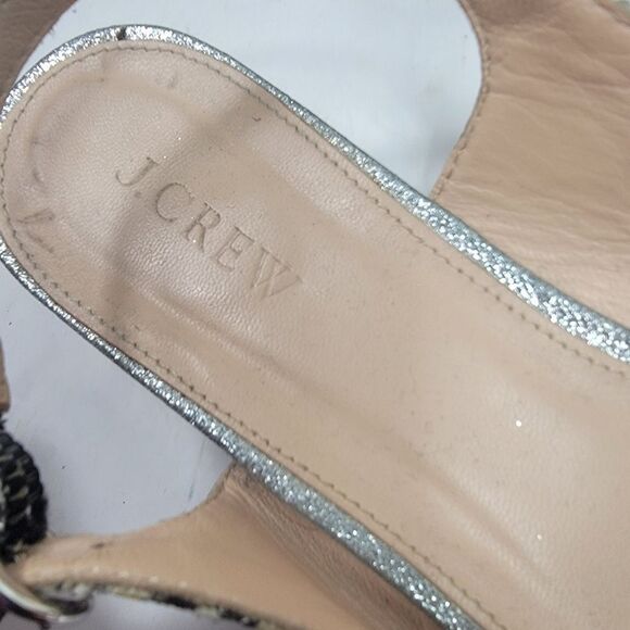 J Crew Snake Embossed Suede Captoe Slingback Flat Size 8.5 - Picture 5 of 7